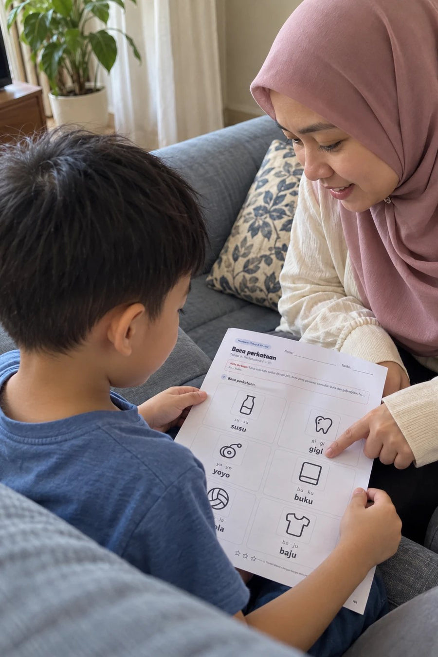 5–6 tahun · Baca perkataan
