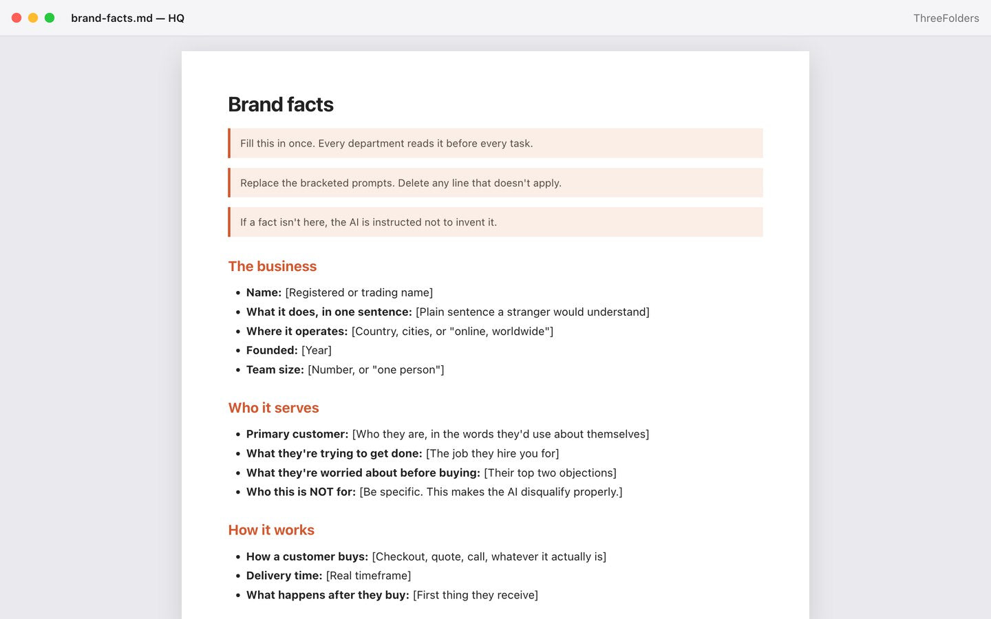 The four brand files